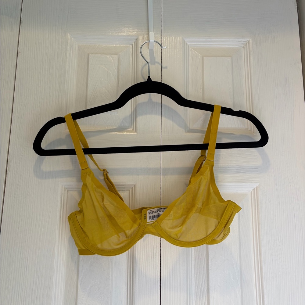 NWT CUUP The Plunge Bra in Mesh Color Sun 32B